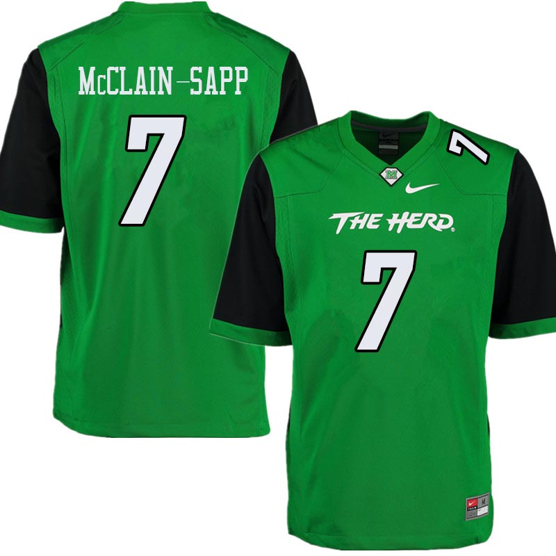 Men #7 Jaylon McClain-Sapp Marshall Thundering Herd College Football Jerseys Sale-Green - Click Image to Close
